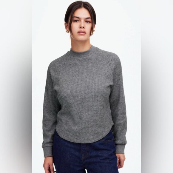 Madewell Waffle-Knit Long-Sleeve Crewneck Top - NWT - Picture 8 of 10